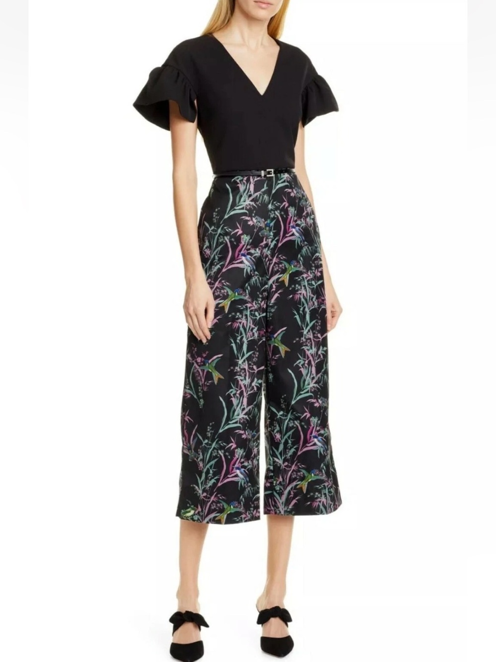 Ted Baker Darcy Fortune Print Wide Leg Jumpsuit Size UK 1 US 4